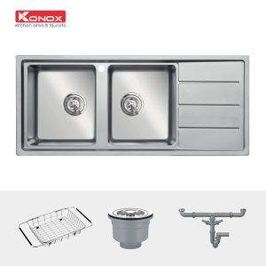 Chậu rửa bát Turkey Sink Beta 1160 Bàn PhảiSiphon, giá úp bát inox