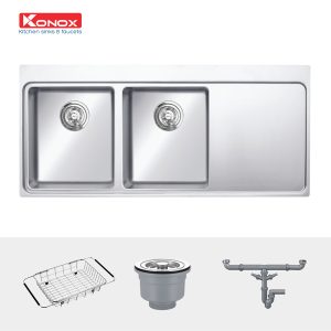 Chậu rửa bát Turkey Sink Miro 1160Siphon, giá úp bát inox