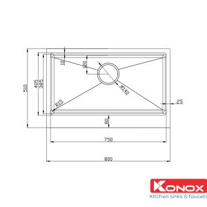 Chậu rửa bát Workstation Sink – Apron Sink KN8051AS RettaSiphon, thớt gỗ, roll mat, colander, bottom grid