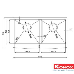 Chậu rửa bát Workstation Sink – Apron Sink KN8751DA CurveSiphon, thớt gỗ, roll mat