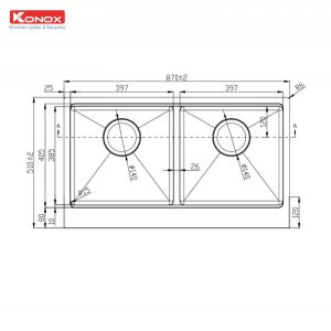 Chậu rửa bát Workstation Sink – Apron Sink KN8751DA RettaSiphon, thớt gỗ, roll mat