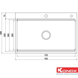 Chậu rửa bát Workstation Sink – Topmount Sink KN7650TSSiphon, thớt gỗ, chậu rửa nhỏ