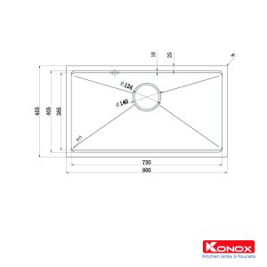 Chậu rửa bát Workstation Sink – Undermount Sink KN8046SUSiphon, thớt gỗ, roll mat