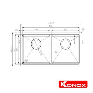 Chậu rửa bát Workstation Sink – Undermount Sink KN8745DUBSiphon, thớt gỗ, roll mat