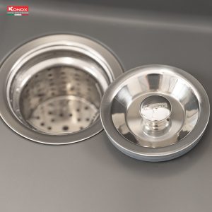 Chậu rửa bát Granite Sink Naros 760S – GreySiphon, giá úp bát inox