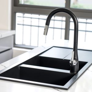 Chậu rửa bát Granite Sink Livello Smart 1160 – BlackSiphon, giá úp bát inox