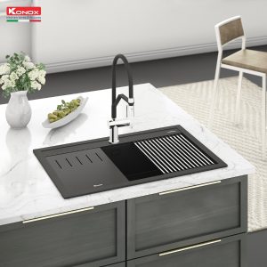 Chậu rửa bát đá Granite Sink Terra 860S Black