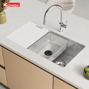Chậu rửa bát inox 1 hố chống xước Dekor JP8044SU-R