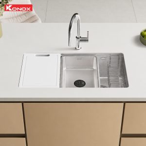 Chậu rửa bát inox 1 hố chống xước Dekor JP8044SU-R