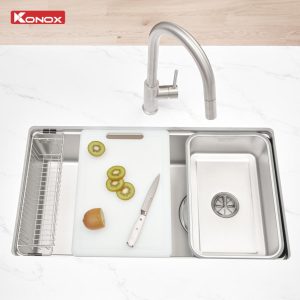 Chậu rửa bát inox 1 hố chống xước Dekor JP8044SU-R