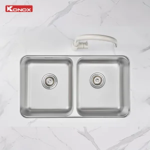 Chậu rửa bát lắp âm 2 hố cân R50 Tari 7846DU