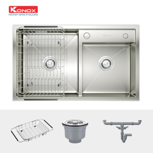 Chậu rửa bát Overmount Sink KN8248DOSiphon, giá úp bát inox