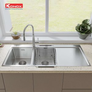 Chậu rửa bát Turkey Sink Miro 1160Siphon, giá úp bát inox
