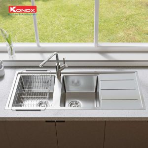 Chậu rửa bát Turkey Sink Beta 1160 Bàn PhảiSiphon, giá úp bát inox