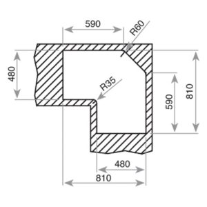 Chậu rửa lắp nổi - 2 hộc rửa + 1 bàn chậu - Angular 2B