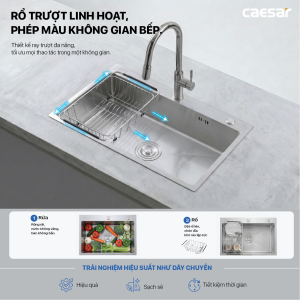 Chậu rửa chén inox 1 hộc - KSH01H060SX