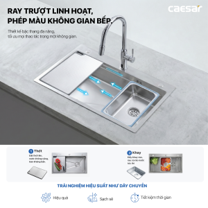Chậu rửa chén inox 1 hộc - KSH01H075SX