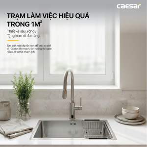 Chậu rửa chén inox 1 hộc âm viền - KSH11H060SX
