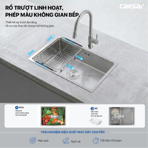 Chậu rửa chén inox 1 hộc âm viền - KSH11H060SX