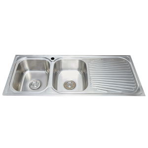 Chậu rửa chén 2 hố inox 304 kích thước 118 cm