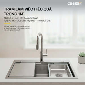 Chậu rửa chén inox 1 hộc - KSH01H075SX