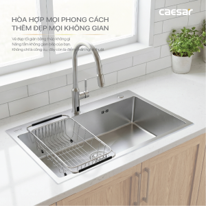 Chậu rửa chén inox 1 hộc mài vát cạnh - KSH01H082SE