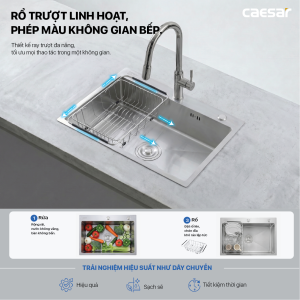 Chậu rửa chén inox 1 hộc - KSH01H082SX
