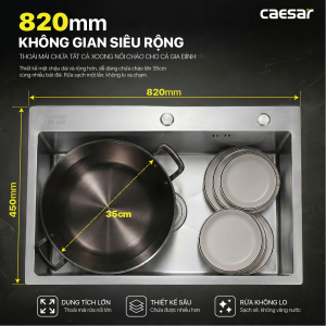 Chậu rửa chén inox 1 hộc - KSH01H082SX