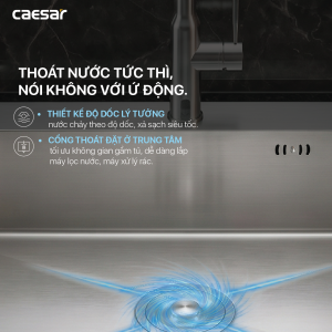 Chậu rửa chén inox 1 hộc có bàn ráo nước - KSH21H082SX