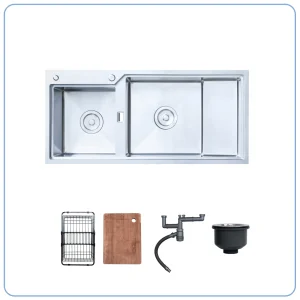 CHẬU RỬA BÁT 2 HỐ NOBINOX RAZIA NJ575