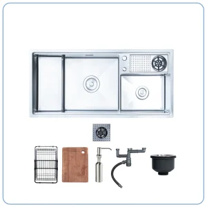 CHẬU RỬA BÁT 2 HỐ NOBINOX RAZIA NJ577