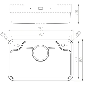 CHẬU RỬA BÁT 1 HỐ NOBINOX ARVO B275