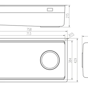 CHẬU RỬA BÁT 1 HỐ NOBINOX LUMIA NX556