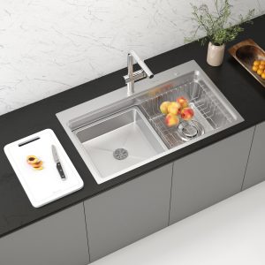 Chậu rửa bát 1 hố chống xước Workstation Sink KN8048TS Dekor