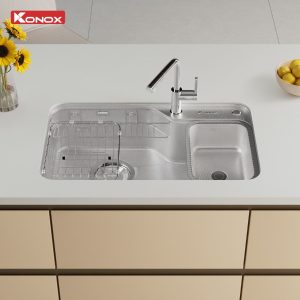 Chậu rửa bát inox 1 hố chống xước Dekor 8250TS