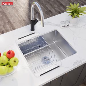 Chậu rửa bát chống xước Workstation Sink – Undermount Sink KN5444SU DekorSiphon, giá úp bát inox