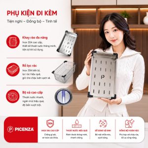 Chậu rửa bát 2 hố lệch Standard inox SUS 304 HMS 8245 – 615