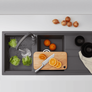 Chậu rửa chén đá Granite 2 hố kích thước 116 cm