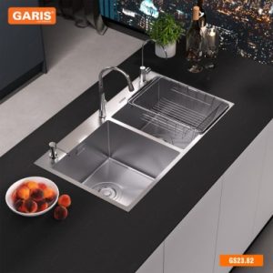 Bồn rửa chén 2 hố lệch thoát tròn GST2282